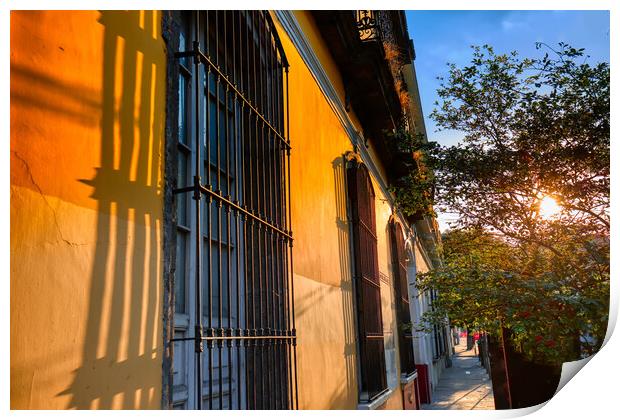 Colorful Guadalajara streets in historic city center near Centra Print by Elijah Lovkoff