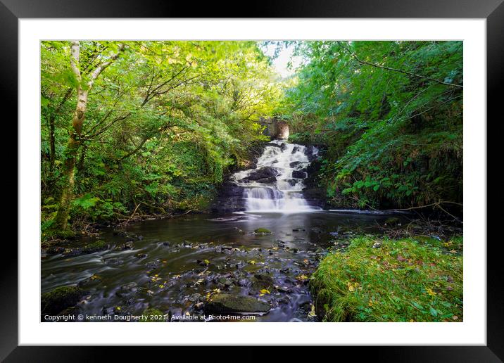 Waterfall long exposure Framed Mounted Print by kenneth Dougherty