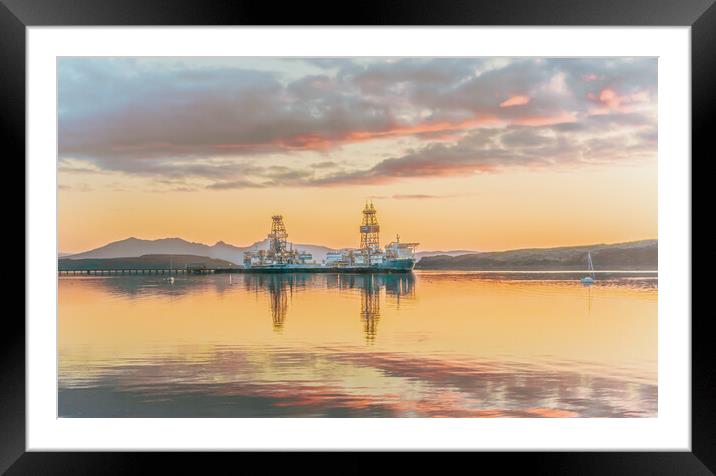 River Clyde Sunset Framed Mounted Print by Tylie Duff Photo Art