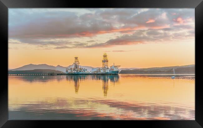 River Clyde Sunset Framed Print by Tylie Duff Photo Art