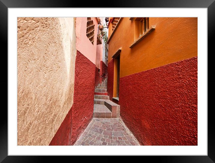 Guanajuato, famous Alley of the Kiss (Callejon del Beso) Framed Mounted Print by Elijah Lovkoff