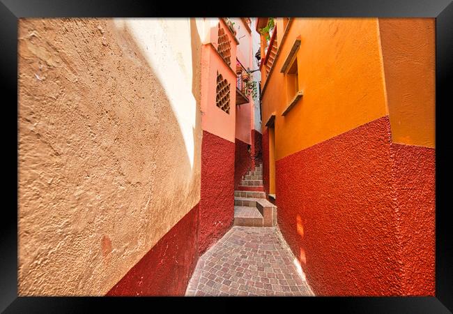 Guanajuato, famous Alley of the Kiss (Callejon del Beso) Framed Print by Elijah Lovkoff