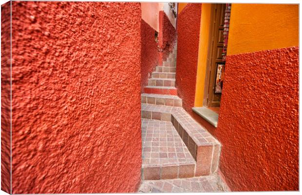 Guanajuato, famous Alley of the Kiss (Callejon del Beso) Canvas Print by Elijah Lovkoff