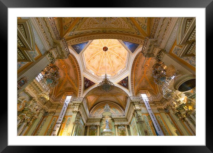 Guanajuato, Mexico, Interiors Basilica of Our Lady of Guanajuato (Basílica de Nuestra Senora de Guanajuato) Framed Mounted Print by Elijah Lovkoff