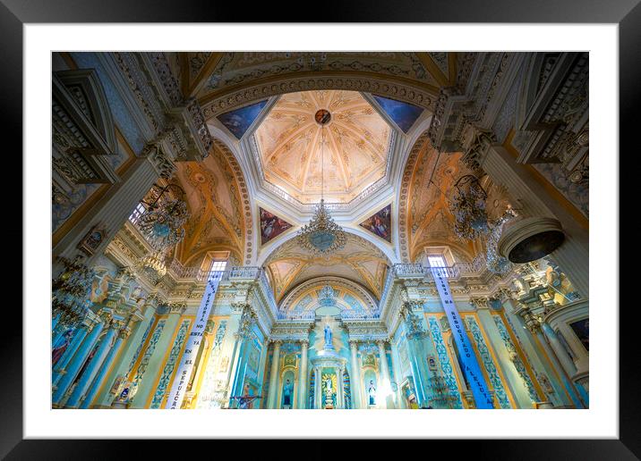 Guanajuato, Mexico, Interiors Basilica of Our Lady of Guanajuato (Basílica de Nuestra Senora de Guanajuato) Framed Mounted Print by Elijah Lovkoff