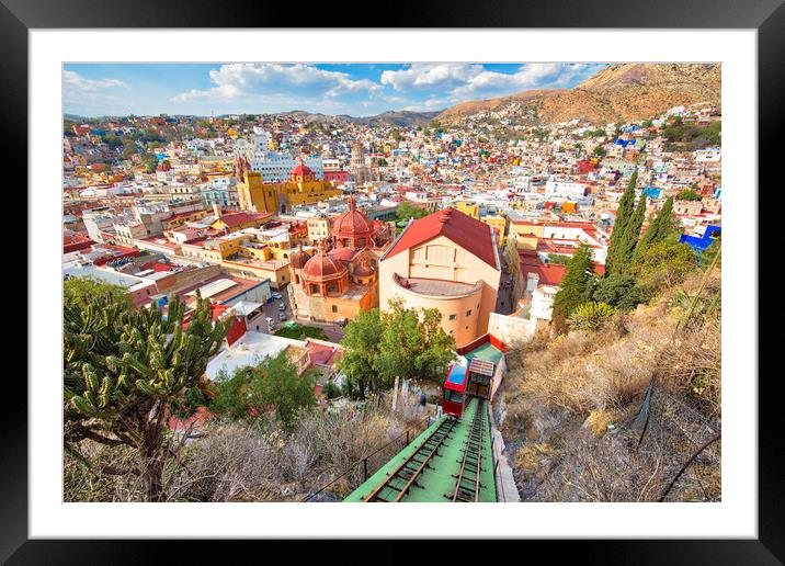 Guanajuato, scenic city lookout and panoramic views Framed Mounted Print by Elijah Lovkoff