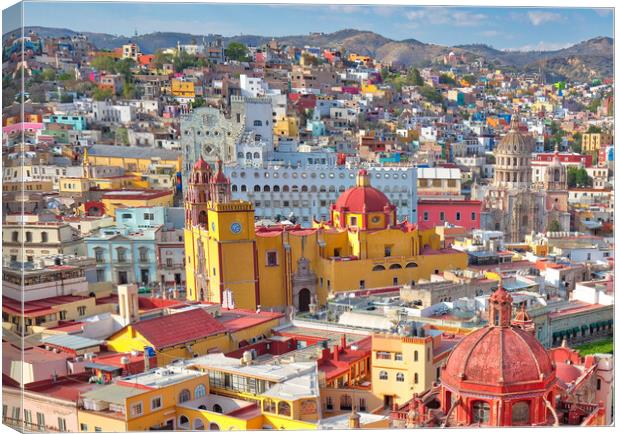 Guanajuato panoramic view from a scenic city lookout Canvas Print by Elijah Lovkoff
