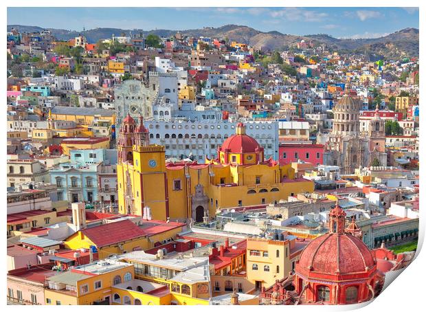 Guanajuato panoramic view from a scenic city lookout Print by Elijah Lovkoff