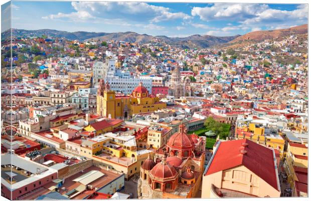 Guanajuato, scenic city lookout and panoramic views from city fu Canvas Print by Elijah Lovkoff