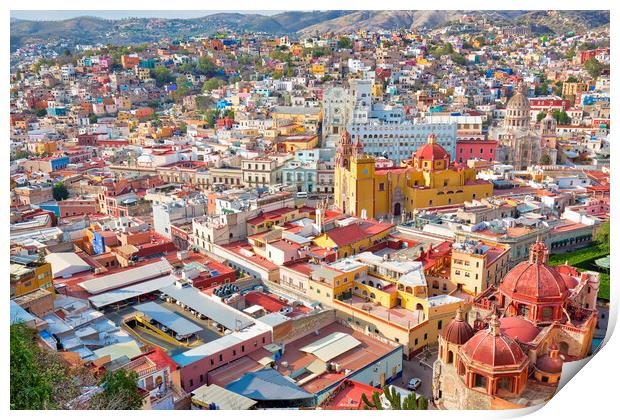 Guanajuato, scenic city lookout and panoramic views Print by Elijah Lovkoff
