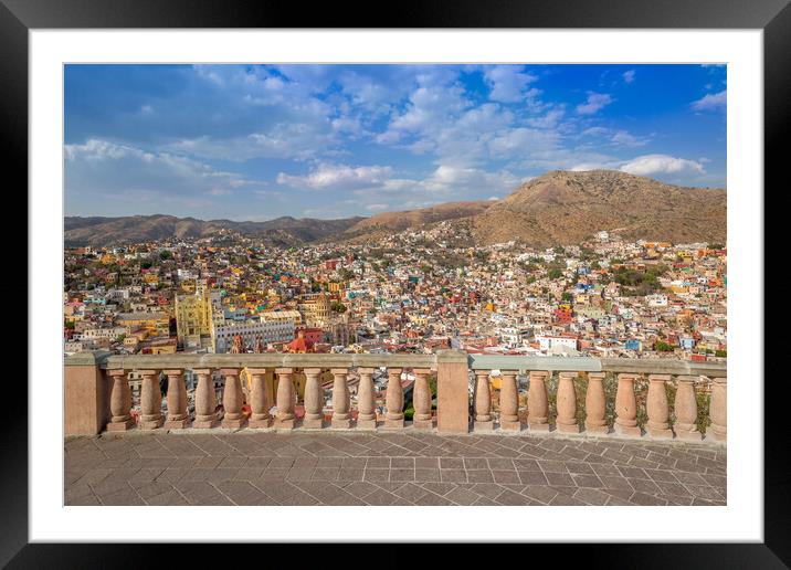 Guanajuato panoramic view from a scenic city lookout Framed Mounted Print by Elijah Lovkoff
