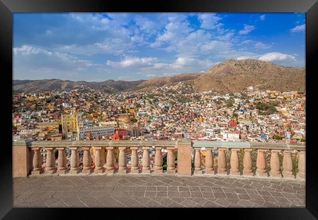 Guanajuato panoramic view from a scenic city lookout Framed Print by Elijah Lovkoff