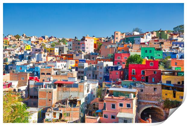 Guanajuato, Mexico, scenic colorful old town streets Print by Elijah Lovkoff