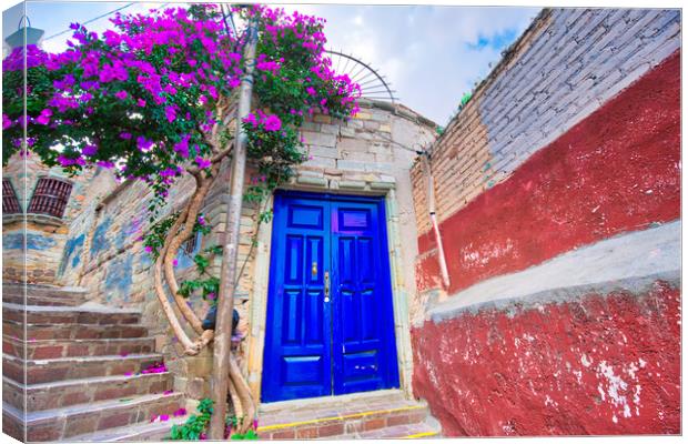 Guanajuato scenic cobbled streets and traditional colorful colonial  archit Canvas Print by Elijah Lovkoff