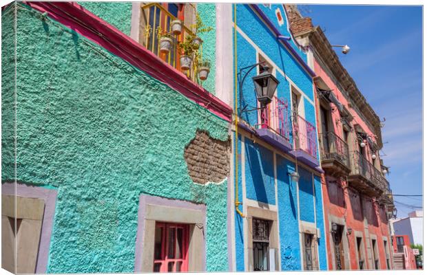 Guanajuato  cobbled streets and traditional colorful colonial  archit Canvas Print by Elijah Lovkoff
