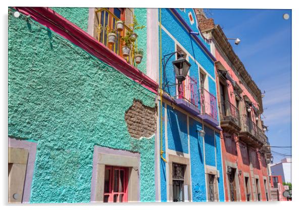Guanajuato  cobbled streets and traditional colorful colonial  archit Acrylic by Elijah Lovkoff