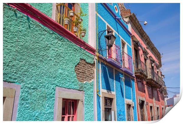 Guanajuato  cobbled streets and traditional colorful colonial  archit Print by Elijah Lovkoff