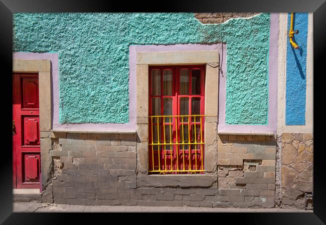 Guanajuato cobbled streets and traditional colorful colonial  archit Framed Print by Elijah Lovkoff