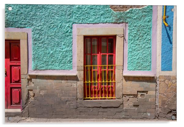 Guanajuato cobbled streets and traditional colorful colonial  archit Acrylic by Elijah Lovkoff