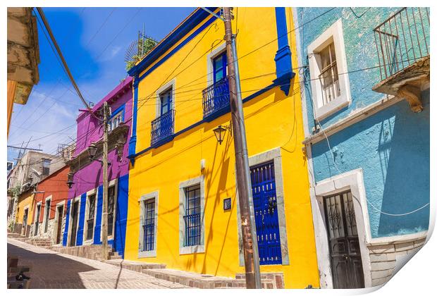 Guanajuato, Mexico, scenic colorful streets in historic city cen Print by Elijah Lovkoff