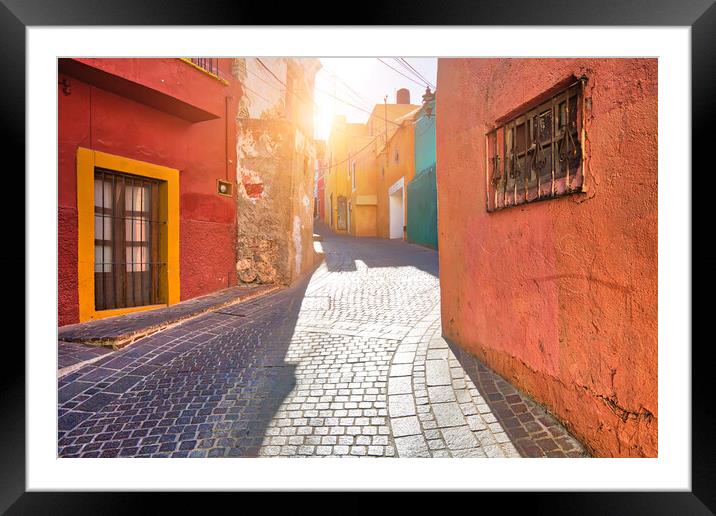 Guanajuato, Mexico, scenic old town streets Framed Mounted Print by Elijah Lovkoff