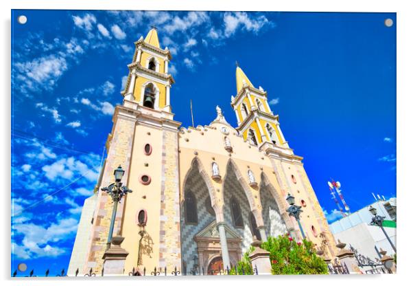 Immaculate Conception Cathedral in Mazatlan historic city center Acrylic by Elijah Lovkoff