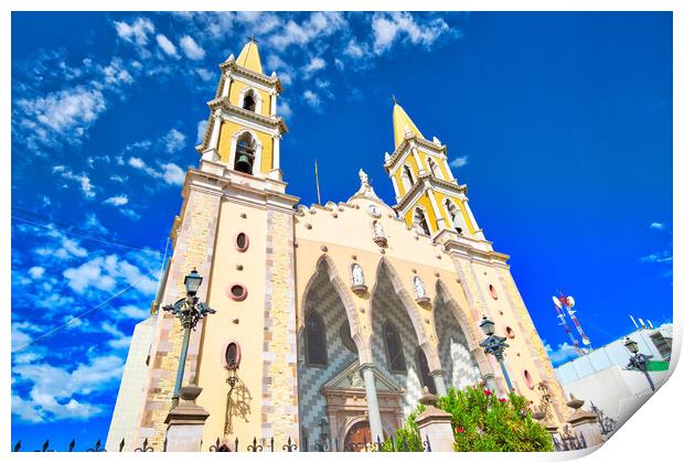 Immaculate Conception Cathedral in Mazatlan historic city center Print by Elijah Lovkoff