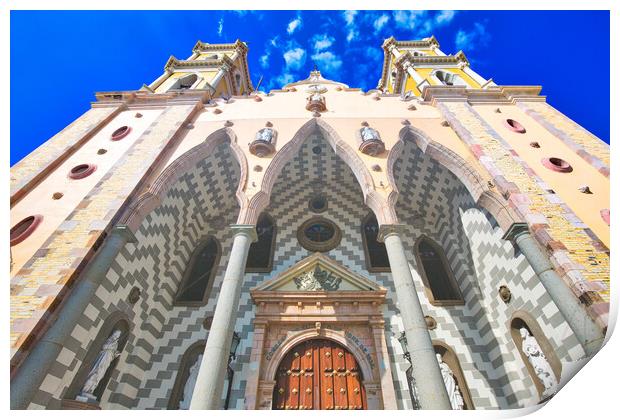 Immaculate Conception Cathedral in Mazatlan historic city center Print by Elijah Lovkoff