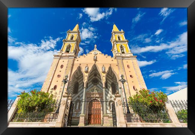 Immaculate Conception Cathedral in Mazatlan historic city center Framed Print by Elijah Lovkoff