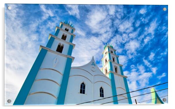 Cristo Rey Church in Mazatlan historic city center Acrylic by Elijah Lovkoff