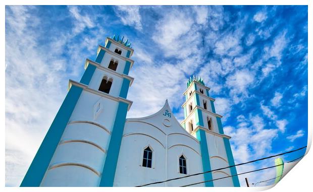 Cristo Rey Church in Mazatlan historic city center Print by Elijah Lovkoff