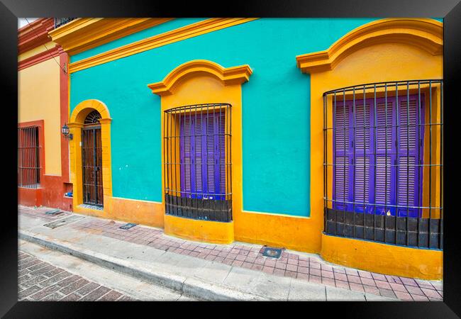 Mexico, Mazatlan, Colorful old city streets in historic city center Framed Print by Elijah Lovkoff