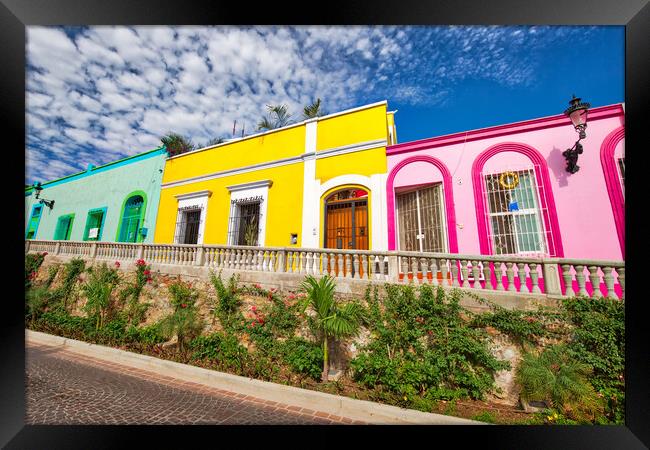 Mexico, Mazatlan, Colorful old city streets in historic city center Framed Print by Elijah Lovkoff