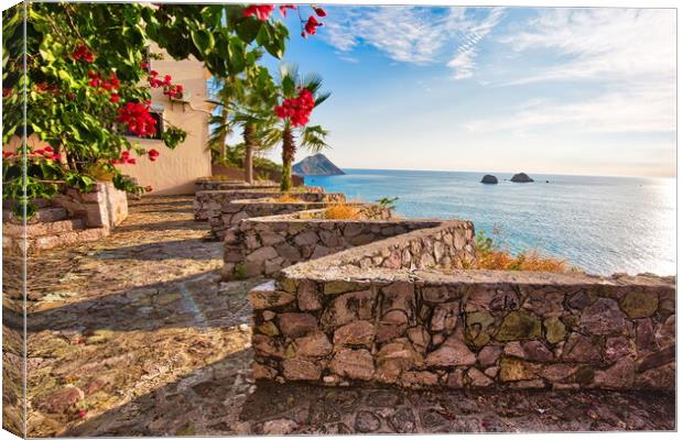 Panoramic view of the Mazatlan scenic sea shire line Canvas Print by Elijah Lovkoff