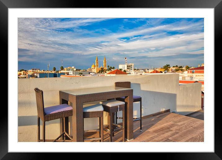 Panoramic view of the Mazatlan Old City, Mexico Framed Mounted Print by Elijah Lovkoff