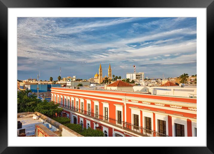 Panoramic view of the Mazatlan Old City, Mexico Framed Mounted Print by Elijah Lovkoff
