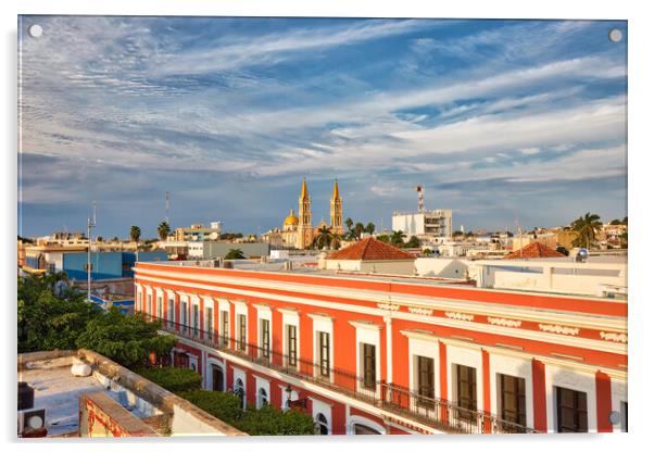 Panoramic view of the Mazatlan Old City, Mexico Acrylic by Elijah Lovkoff