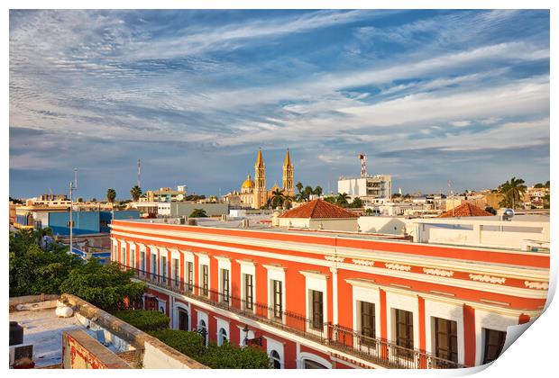 Panoramic view of the Mazatlan Old City, Mexico Print by Elijah Lovkoff