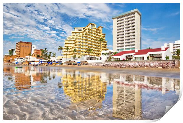 Mazatlan, Mexico, Big Mazatlan Letters at the entrance to Golden Zone (Zona Dorada), a famous touristic beach and resort zone Print by Elijah Lovkoff