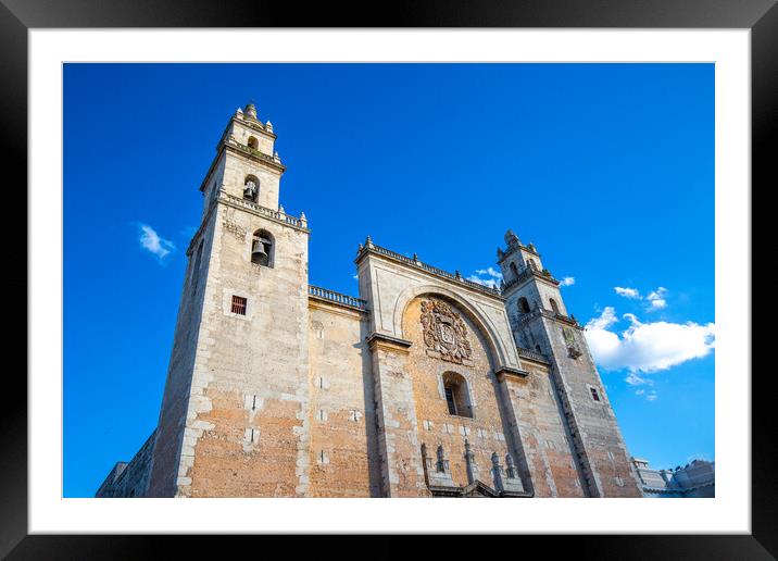 Mexico, Cathedral of Merida, oldest cathedral in Latin America Framed Mounted Print by Elijah Lovkoff