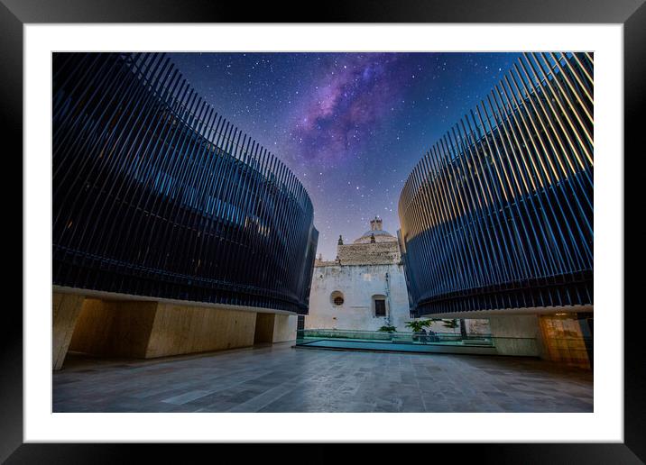 Merida, Mexico, Patio of Strings of the concert hall of Palace of Mexican Music (Palacio de la Musica Mexicana) in Merida, a project designed to revitalize city historic center Framed Mounted Print by Elijah Lovkoff