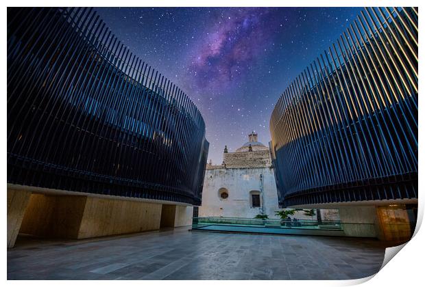Merida, Mexico, Patio of Strings of the concert hall of Palace of Mexican Music (Palacio de la Musica Mexicana) in Merida, a project designed to revitalize city historic center Print by Elijah Lovkoff