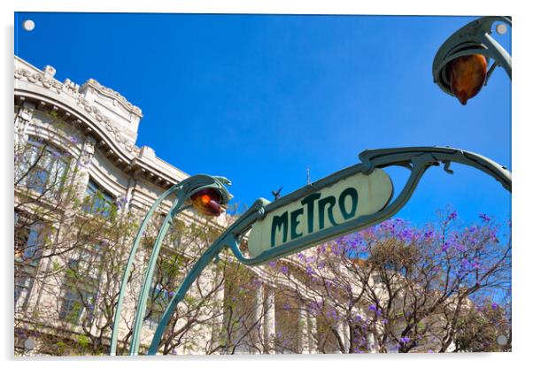 Mexico City Subway – Metro Entrance Sign Acrylic by Elijah Lovkoff