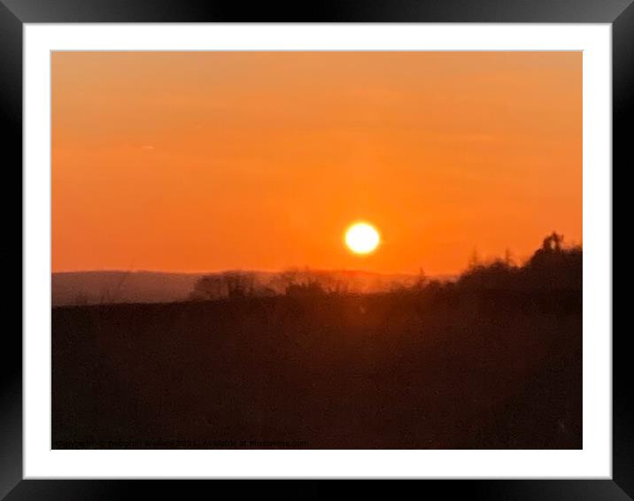Sunset across the Weald of Kent Framed Mounted Print by Deborah Welfare