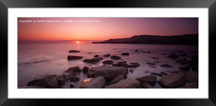Kimmeridge Bay Sunset (panoramic) Framed Mounted Print by Derek Daniel