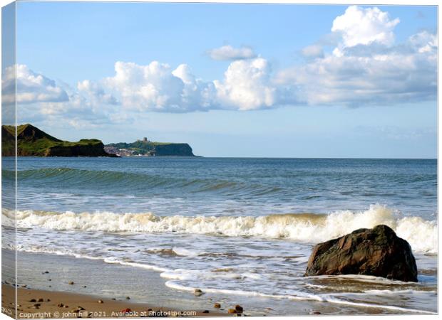 Scarborough coastline from Cayton Bay in Yorkshire. Canvas Print by john hill