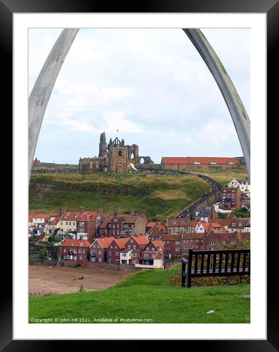 Whitby whale bone arch. Framed Mounted Print by john hill