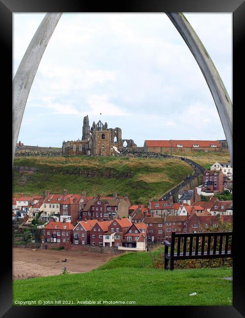 Whitby whale bone arch. Framed Print by john hill