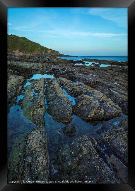 Talland Bay Rocks Framed Print by CHRIS BARNARD