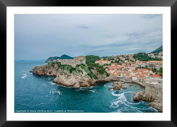 Dubrovnik fortress Lovrijenac Framed Mounted Print by Maria Vonotna
